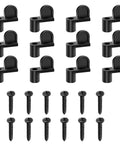 12 Pack 3 8 Inch Window Screen Clips For Storm Windows And Sliding Glass Doors, black diecast clips and screws.
