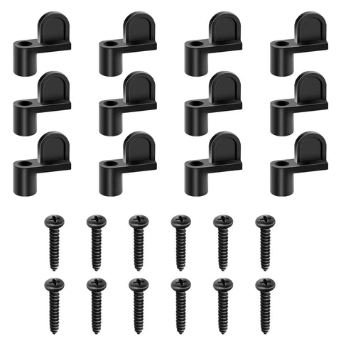 12 Pack 3 8 Inch Window Screen Clips For Storm Windows And Sliding Glass Doors, black diecast clips and screws.