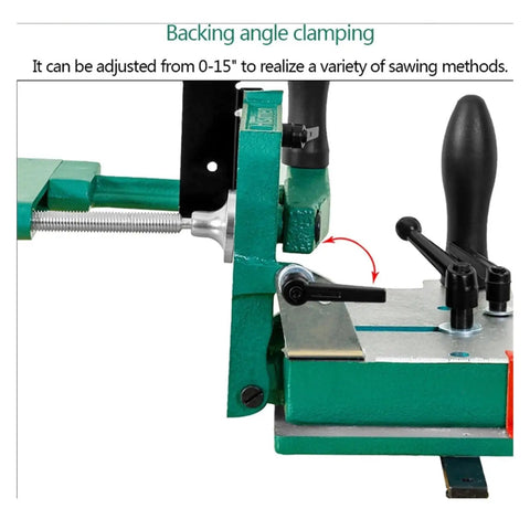 Backing angle clamping feature of Rock Solid Woodworking Tenoning Jig With Adjustable Tenon Saw Fixture For precise cuts.