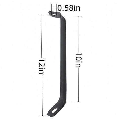 Image of Front Brace For 6 Cubic Foot Wheelbarrows Fits True Temper Wheelbarrows Front Support Bracket with dimensions.
