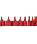 Ultimate Sonew 10 Piece Hole Saw Tile Drill Bits Kit For Ceramic Marble Glass Coring With Hard Synthetic Coating And Heavy Duty Steel Shank For Tough Jobs, red set