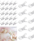 Large Transparent Balloon Clips Plastic Spring Clamps For Birthday Party Backdrop Decoration Craft Woodworking Photography Studio Reusable Strong Hold Garlands And More, 40pc clear plastic