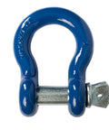 Pack Of 2 Bow Shackle 1 Inch D Ring 1-1/8 Inch Screw Pin Heavy Duty Rigging Shackles For Lifting, Recovery And Towing, Blue Finish