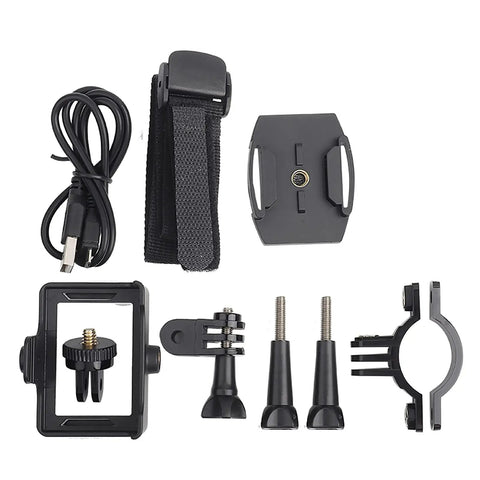 Go Anywhere Action Camera 1080P Full HD With 2 Inch LCD Screen Waterproof 30m Case Kit Of Mounting Accessories Bracket Black