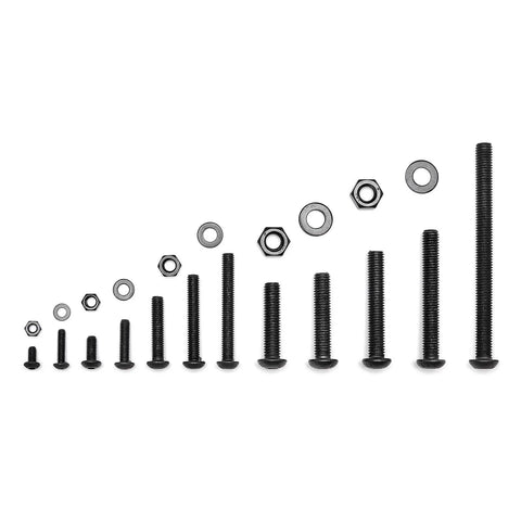 688 Piece Metric Fastener Kit With M4 M5 M6 M8 Screws Nuts Washers And Hex Bolts Twelve Point Nine Grade Alloy Steel Black Finish