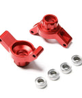 Heavy Duty Alloy RC Car Upgrade Kit For Tamiya TT02 1/10 Scale front red alloy hub carriers with bearings.