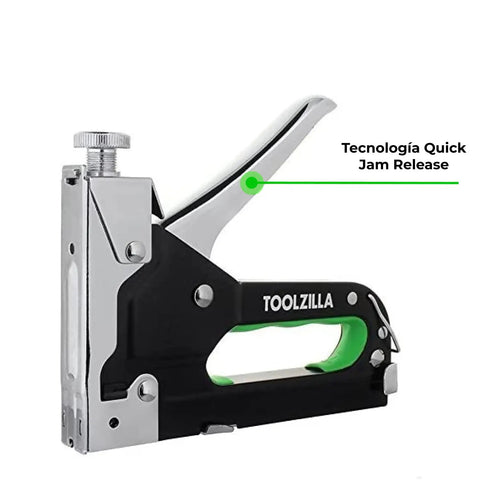 Heavy Duty Staple Gun Kit With Staples Pack For Fabric, Cable, And Wood Projects, DIY Friendly Pro Grade Tool side view
