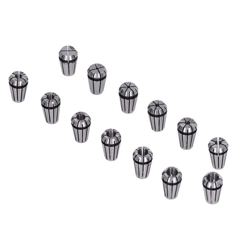 Heavy Duty 13 Piece Collet Chuck Set for Milling Lathe ER Tool Holders 1mm To 7mm Clamping Range with Individual Storage Box