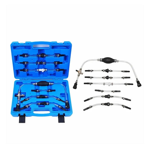 Professional Diesel Engine Manual Pump Tool Kit For Family Vehicles Complete Exhaust Filter And Fuel System Repair Set in blue case