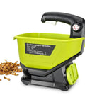 Cordless All Season Spreader for 18V Lithium Batteries, Seed Fertilizer and Ice Melt, tool only, green design with handle