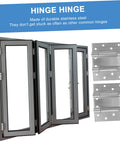 Residential door spring hinge set for double-opening doors; gray metal hinges with mounting plates for high-load use.