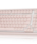 Premium Wireless Mechanical Keyboard With Hot Swap Gasket Mount, Lowkey Gorgeous Pink Shell, top view showing keys and layout.
