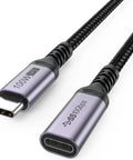 Straight Up Go Fast USB C Extension Cable 6.6 Feet Long featuring durable braided design and 100W power delivery for tech use.