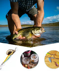 Man holding fish in water; 120 Stainless Steel Wire Spinner Shafts For Fishing Lures displayed, suitable for custom tackle making.