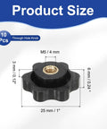 Grippy M5 X 25mm Star Knobs 10 Pack Knurled Through Hole Screw On Type For T Track Bolts And Mechanical Equipment Size Chart