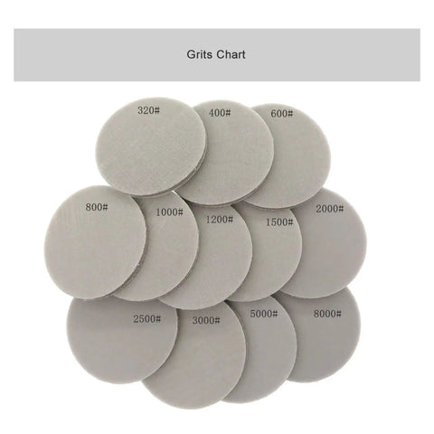 Top Shelf 10Pc Flocking Sanding Discs With Hook And Loop Backing For 75mm Sander Super Fast Dust Venting Holes Ultra Smooth Finish Grits Chart