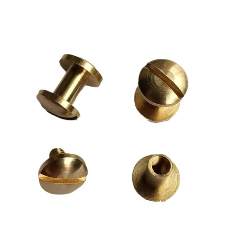 Copper shoe rivets for barefoot grounding shoes, brass finish, 24 pieces for 3 pairs