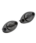 Drip Free Drain Plug Kit For Boats And Watercraft With Fine Threads And Retention System, black plugs on white background
