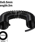 Heavy Duty PU Air Compressor Hose With Spiral Winding For Gas Pumps And Air Tools Badass Flex Handles High Pressure Everyday Use slick black polyurethane tubing.