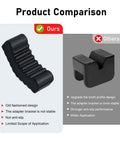 Product comparison showing Heavy Duty Jack Stand Pads 2 Pack Rubber Anti Slip Tooth Shaped Floor Jack Pads for universal 2 to 3 ton maintenance.