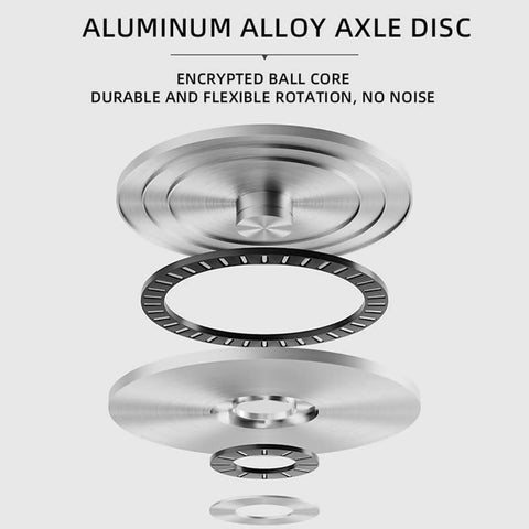 Aluminum alloy axle disc showcasing durable construction and smooth rotation for Heavy Duty Slick Spin Tempered Glass Lazy Susan Turntable.