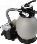 All In One Sand Filter Pump System For Above Ground Pools With Multi Port Valve 2400 GPH 13 Inch Tank Timer Simple Setup