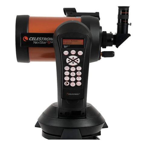 NexStar 5SE Schmidt-Cassegrain Telescope Bundle With Eyepiece Kit, StarBright XLT Coatings, side view, computerized mount