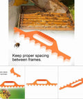 9 Frame Beehive Spacer For Easy Frame Spacing Stable Lightweight Plastic Hive Spacer, orange, used for beekeeping setup.