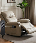 Remote Hand Control For Power Lift Chairs And Recliners With USB Backlight shown with beige recliner in living room setting
