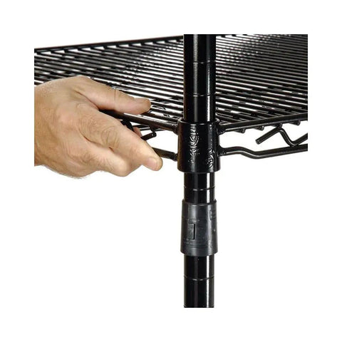 Top Notch 4 Tier Adjustable Wire Shelving Unit 18 X 24 X 74 Inches, Nsf Certified Commercial Storage Rack With Heavy Duty Black Epoxy Finish, Drop Dead Simple Shelf Alignment And Sturdy Leveling Feet Built To Last