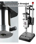 Versatile Manual Arbor Press And Premium Leather Hole Puncher, tough cast iron workshop tool with dual-locking mechanism.