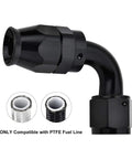 10AN PTFE Hose End Fitting 90 Degree Black For PTFE Fuel Line Only 2 Pack Heavy Duty Aluminum 6061 1500 PSI Working Pressure