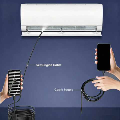 Endoscope Camera With Light For DIYers And Home Pros Pro Grade 1920P HD Inspection For Automotive And Household IP67 Waterproof Borescope With SemiRigid 16.5Ft Cable Detects Pipe Clogs And Engine Issues Works With iPhone And Android used to inspect an AC vent