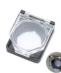 Push Button Switch Cover Dustproof Safety Protector for 22mm switches, transparent with adhesive backing, shown from the top angle