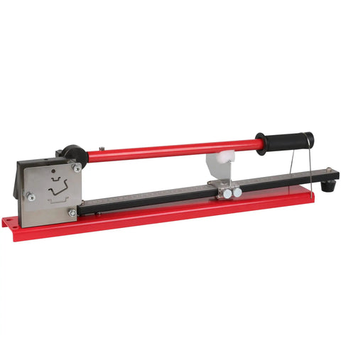 Effortless 35mm DIN rail cutter with built-in guide and measuring ruler for clean, precise cuts every time, side view