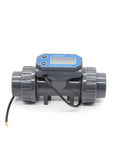 Front view of 3 Inch Electronic LCD Display Flow Meter Turbine Flow Meter With NPN Output For Water In PVC Pipe Ideal For Farm And Garden Irrigation