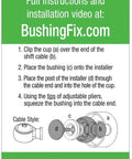 Automatic Transmission Shift Cable Bushing Repair Kit For GM Vehicles Including Buick Rendezvous Terraza Cavalier And Corvette Models Install Instructions