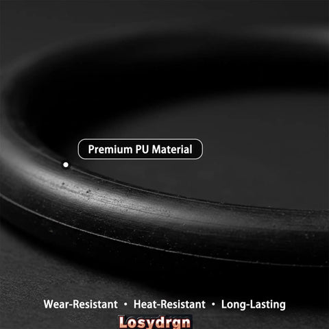 Close-up of Two Kit Pack Radiator Hose T Pipe O Ring Set For Ford F150 5.0L Mustang, made of premium PU material.