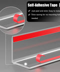 Clear Plastic Corner Guard Strip Self Adhesive Peel And Stick Wall Protector Tough Petg Edge Trim with red tape for easy installation.