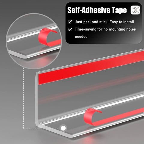 Clear Plastic Corner Guard Strip Self Adhesive Peel And Stick Wall Protector Tough Petg Edge Trim with red tape for easy installation.