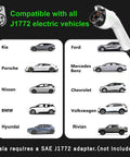 Level 2 EV Charger 40A 240V Portable J1772 With 21 Ft Cable And NEMA 14 50 Plug compatibility with various car brands