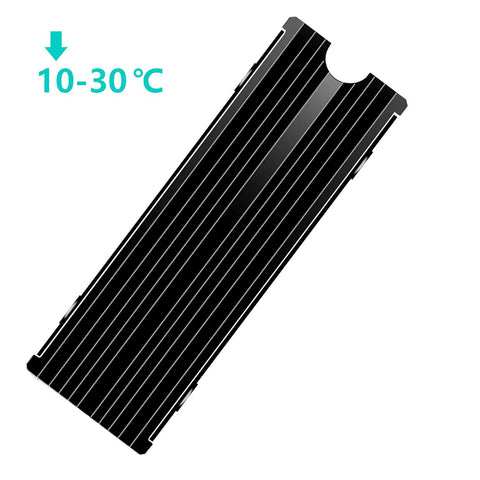 Double Sided M.2 NVMe Heatsink for 2280 SSDs Aluminum Cooler With Thermal Silicone Pad Fits PS5 and Desktop PC PCIe NVMe M.2 Drive Cooling Solution for Snappy Load Times Black, black aluminum fins