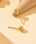 Gold Ball Stud Earrings For Women, 18K Gold Plated Stainless Steel Hypoallergenic Round Ball Studs, 2mm 3mm 4mm 5mm Size Set, Waterproof And Non Fade, Simple Yet Dope Everyday Jewelry. gold ball studs on display