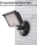 60W LED Flood Light With Knuckle Mount For Outdoor Security, Dusk To Dawn Photocell, 5000K Daylight White, 7800 Lumens, Wall Mounted