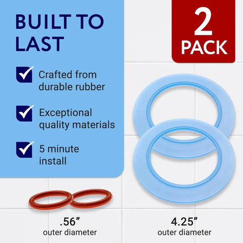 Toilet Canister Flush Valve Seal And Ring Kit Compatible With American Standard Champion 4 And Eljer 4 Two Pack Blue Leak Proof Gasket