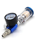 Badass Air Pressure Regulator With Precision Gauge And Slick Inline Water Filter showing clear gauge and compact design