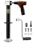 Heavy Duty A Frame Trailer Jack 5500 Lbs Load Capacity For RV And Utility Trailers Cordless Drill Compatible Black
