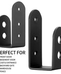 2x4 Door Barricade Brackets Heavy Duty U Shaped Security Holders for 2 By 4 Lumber, black carbon steel, round edge, rust resistant