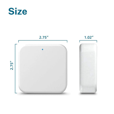 TTLock WiFi Gateway For Smart Locks Easy Bridging Hub With Alexa Voice Control Remote Unlocking And Activity Logs Compatible With TTLock Apps And Most Brands Simple Setup For Safer Smarter Home Security, dimensions 2.75 x 2.75 x 1.02 inches