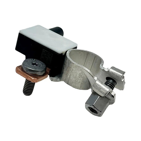 Premium Heavy Duty Battery Monitor Sensor Module With No Sweat Install For Buick Enclave Cadillac XT4 XT5 And Chevy Malibu Traverse Solid Build 13545954 13526054 side view with connectors.